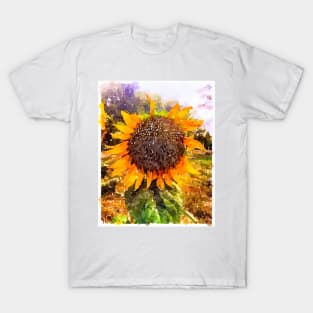 Sunflower Watercolor Painting T-Shirt